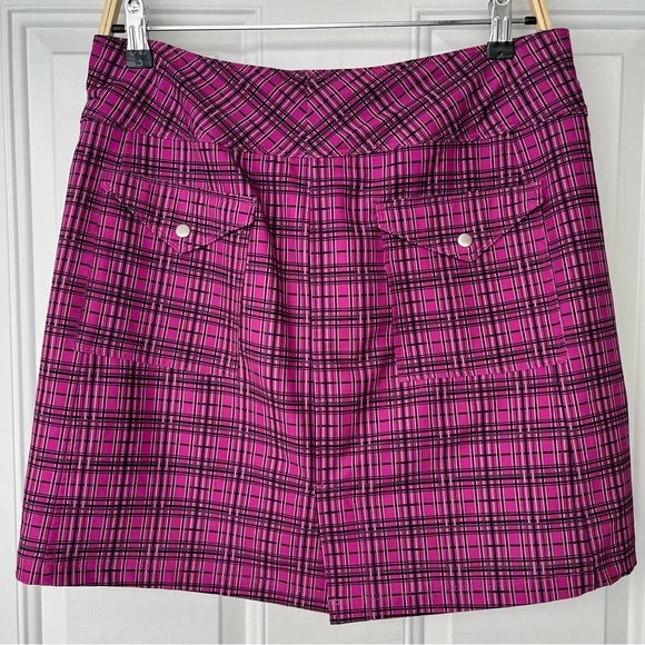 •All by JoFit• Golf/Tennis Pink & Black Plaid Skort - Size 6 - Picture 6 of 10